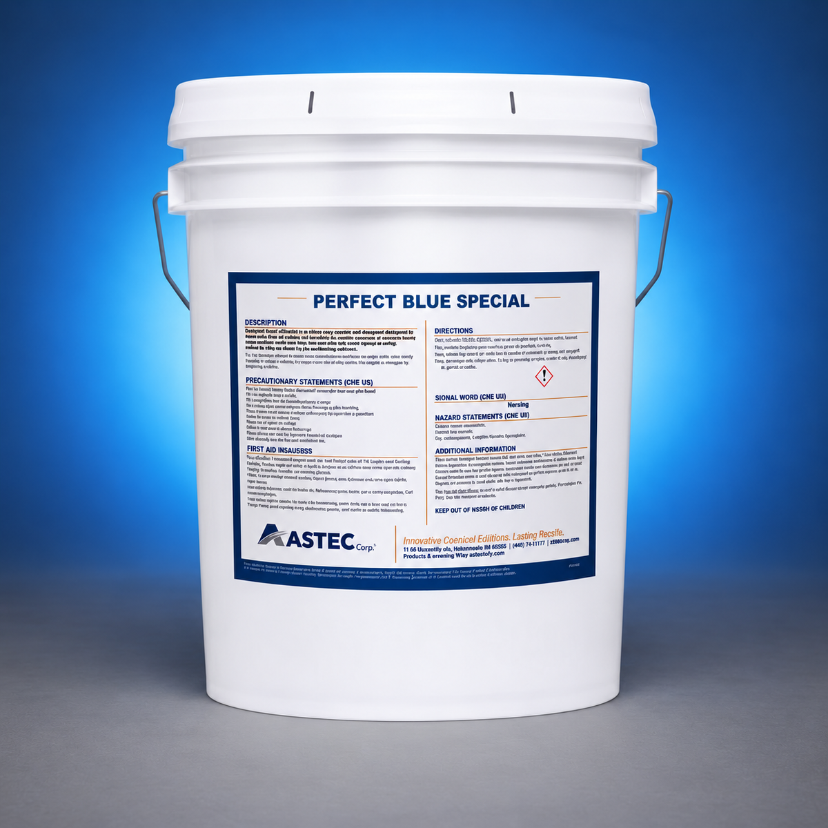 Astec Perfect Blue Special heavy-duty industrial cleaner and degreaser in 5-gallon pail