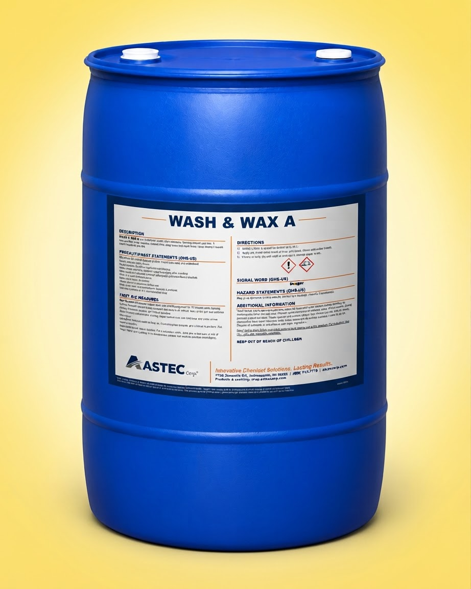 Astec Wash & Wax A concrete cleaner and brightener in 55-gallon drum