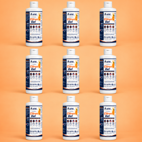 Case of 9 Astec Citrus Gel 16 oz carpet, upholstery and adhesive spot remover bottles