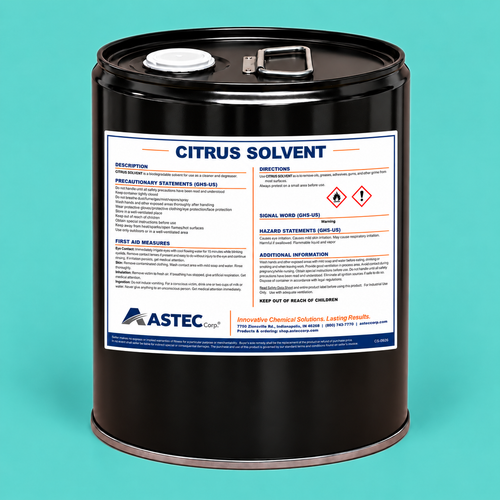 Astec Citrus Solvent high-solvency citrus cleaner and degreaser in 5-gallon steel pail