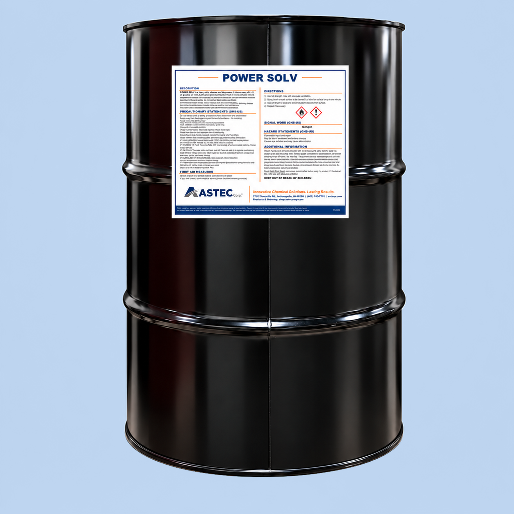 Astec Power Solv asphalt extraction solvent in 55-gallon drum