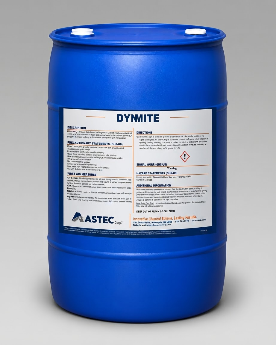 Astec Dynamite heavy-duty industrial cleaner and degreaser in 55-gallon drum