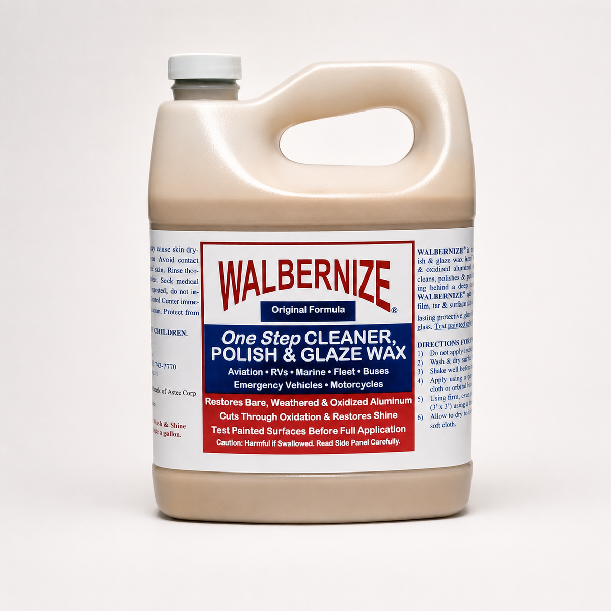 Walbernize Cleaner, Polish & Glaze Wax 1/2 gallon bottle for bare and uncoated aluminum