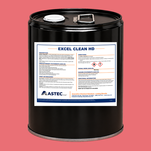 Astec Excel Clean HD asphalt extraction solvent in 5-gallon steel pail