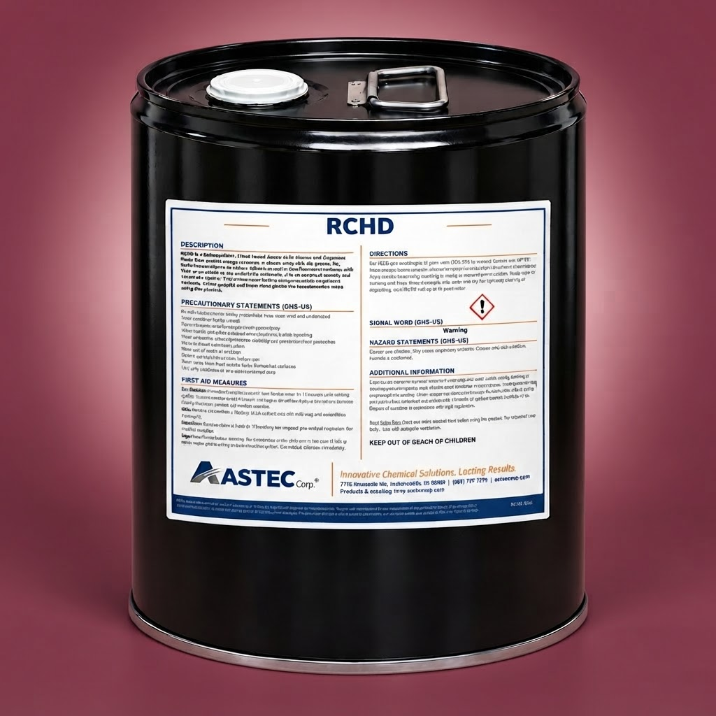 Astec RCHD Heavy-Duty Citrus Cleaner and Degreaser in 5-gallon steel pail