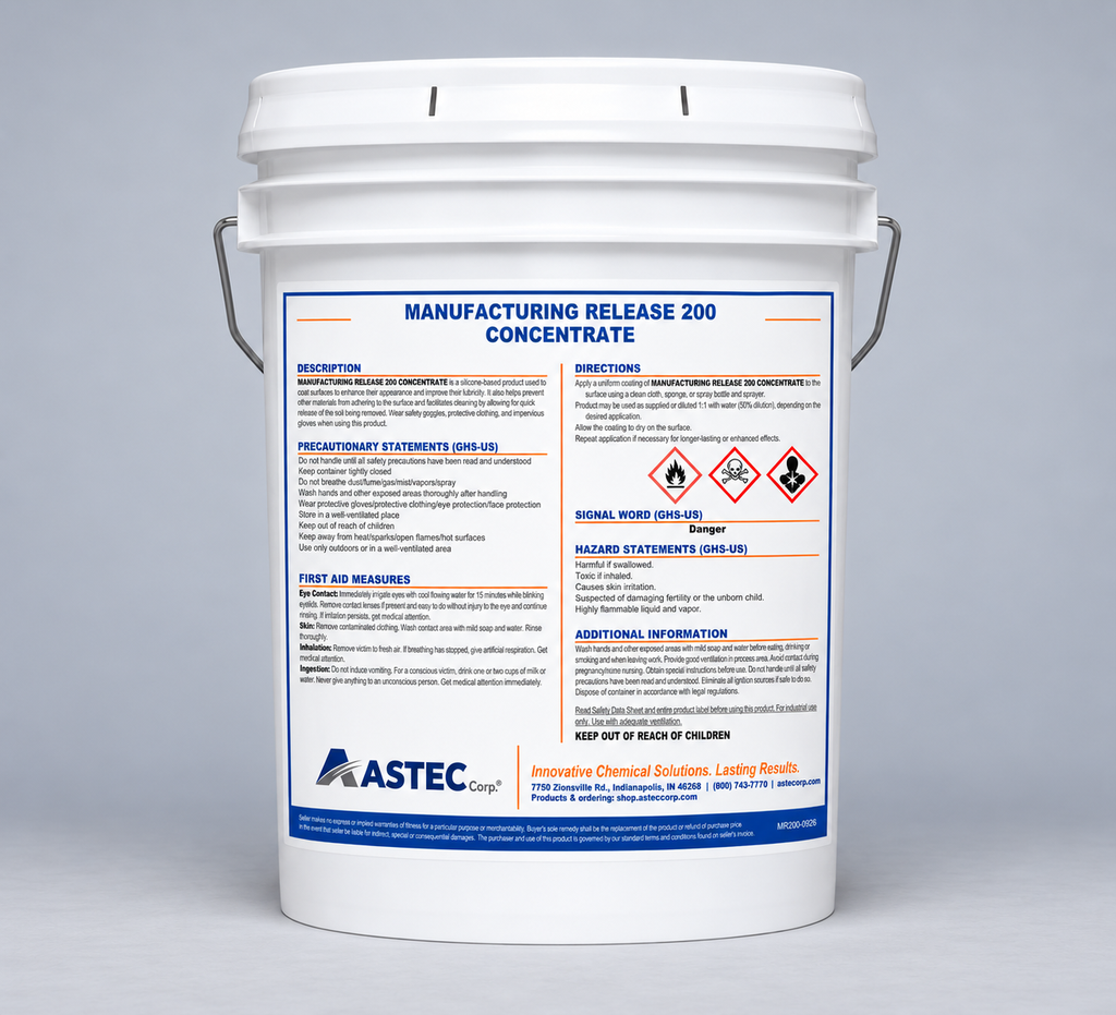 Astec Manufacturing Release 200 Concentrate equipment release coating in 5-gallon pail