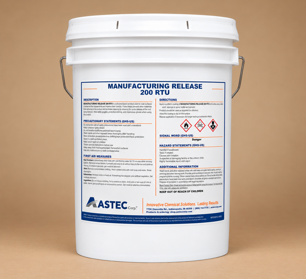Astec Manufacturing Release 200 Ready to Use equipment release coating in 5-gallon pail