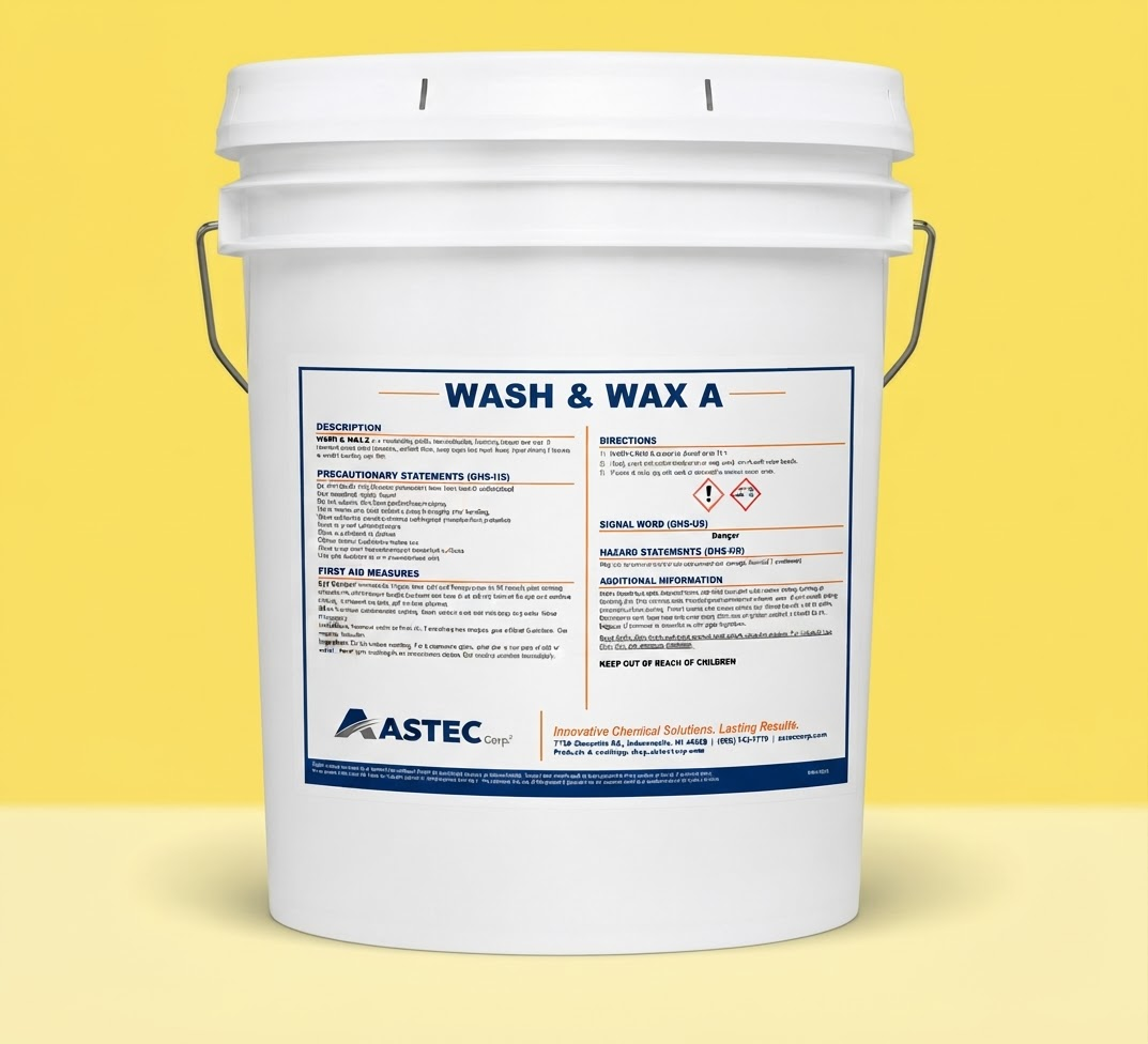 Astec Wash & Wax A concrete cleaner and brightener in 5-gallon pail